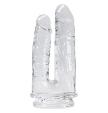 Прозрачный анально-вагинальный фаллоимитатор на присоске Imperium Jelly Dildo - 18 см.