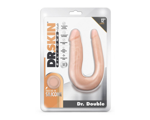 Телесный анально-вагинальный фаллоимитатор Dr. Double - 31,8 см.