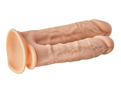 Телесный анально-вагинальный фаллоимитатор Double Penetrator - 19,5 см.