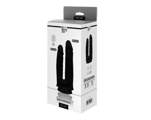 Черный анально-вагинальный фаллоимитатор Double Penetrator - 19,5 см.