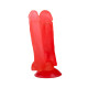 Малиновый гелевый анально-вагинальный фаллоимитатор на присоске - 14 см.