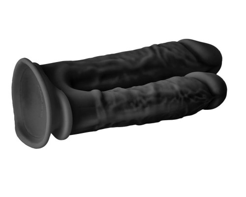 Черный анально-вагинальный фаллоимитатор Double Penetrator - 19,5 см.