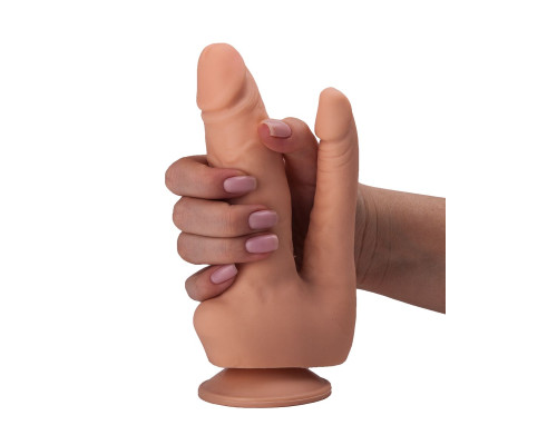 Двойной фаллоимитатор на присоске из геля - 16,5 см.