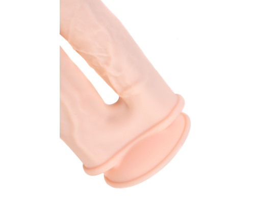 Телесный анально-вагинальный вибратор RealStick Silicone Jason M - 18 см.