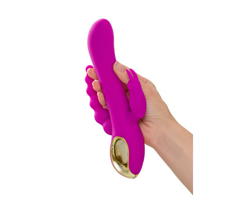 Лиловый тройной вибратор Trinny - 21,5 см.