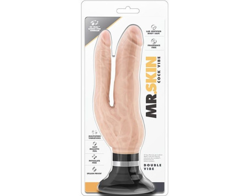 Телесный анально-вагинальный вибратор Cock Vibes - Double Vibe - 17,8 см.