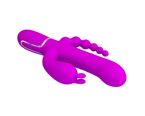 Лиловый вибратор для тройной стимуляции Cammy - 22,2 см.