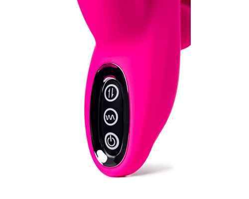 Ярко-розовый тройной вибростимулятор SPANKY - 21 см.