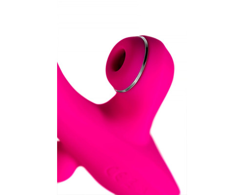 Ярко-розовый вибростимулятор 3-в-1 Tripling - 21 см.
