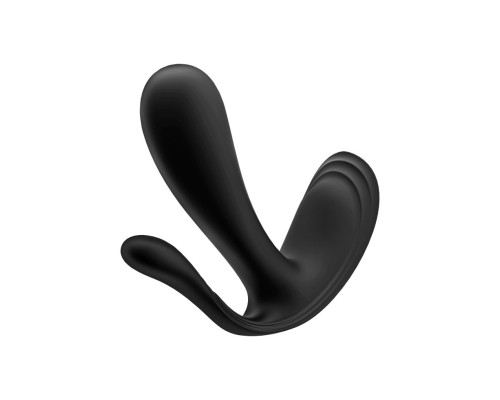 Черный анально-вагинальный вибромассажер Top Secret+