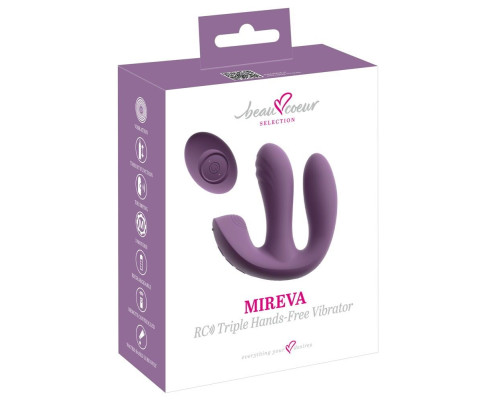 Фиолетовый тройной вибратор MIREVA RC Triple Hands-Free Vibrator