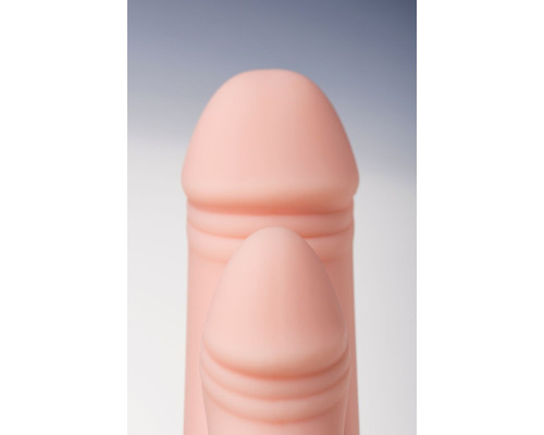 Двойной фаллоимитатор с присоской и съемной вибропулей - 19,5 см.