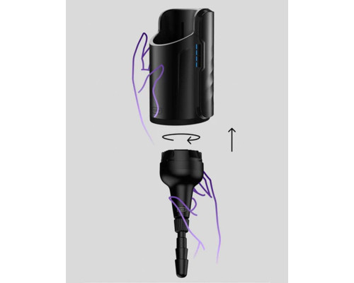 Черный полый фаллоимитатор для KIIROO Keon - 19,1 см.