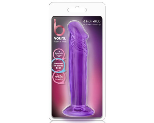 Фиолетовый анальный фаллоимитатор Sweet N Small 6 Inch Dildo With Suction Cup - 16,5 см.