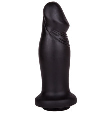 Чёрный анальный фаллоимитатор с ограничительным основанием - 14 см.