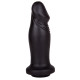 Чёрный анальный фаллоимитатор с ограничительным основанием - 14 см.