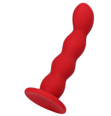 Красный силиконовый анальный фаллоимитатор Favorite - 13 см.