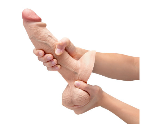 Телесный анальный фаллоимитатор Slipskin 8’’ Girthy - 20,3 см.