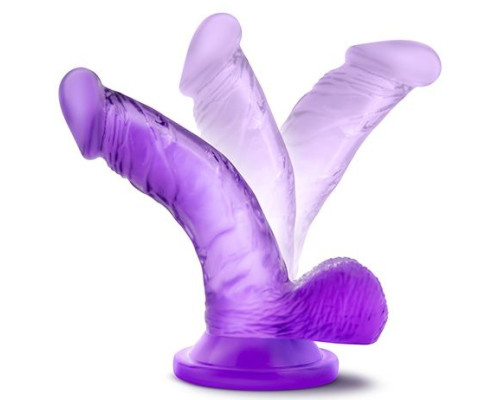 Фиолетовый фаллоимитатор на присоске NATURALLY YOURS 4INCH MINI - 12 см.