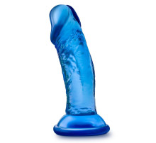 Синий анальный фаллоимитатор Sweet N Small 4 Inch Dildo with Suction Cup - 11,4 см.