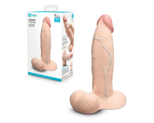 Телесный анальный фаллоимитатор Slipskin 9’’ Girthy - 23 см.