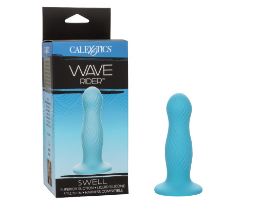 Голубой фаллоимитатор из жидкого силикона Swell - 12,7 см.