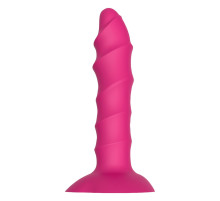 Розовый ребристый анальный фаллоимитатор TWISTED PLUG - 14 см.