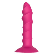 Розовый ребристый анальный фаллоимитатор TWISTED PLUG - 14 см.