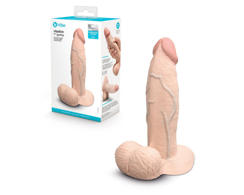 Телесный анальный фаллоимитатор Slipskin 7’’ Girthy - 17,8 см.