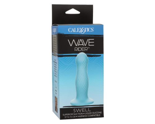 Голубой фаллоимитатор из жидкого силикона Swell - 12,7 см.