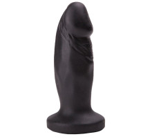 Чёрный анальный фаллос с ограничительным основанием - 12 см.