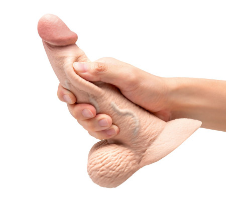 Телесный анальный фаллоимитатор Slipskin 6.5’’ Curved - 16,7 см.