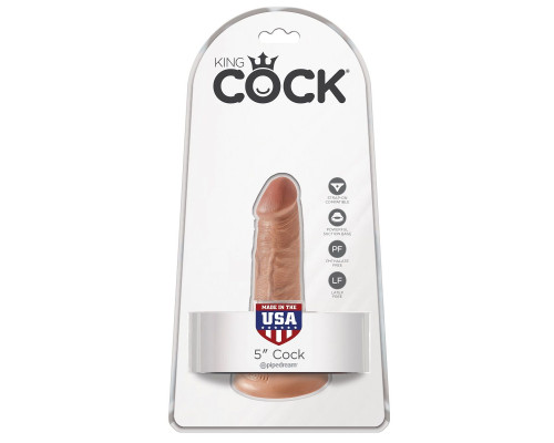 Анальный фаллоимитатор-мулат на присоске 5  Cock - 14 см.