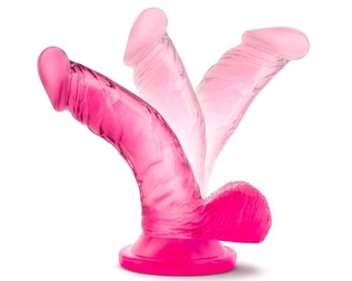 Розовый фаллоимитатор на присоске NATURALLY YOURS 4INCH MINI - 12 см.