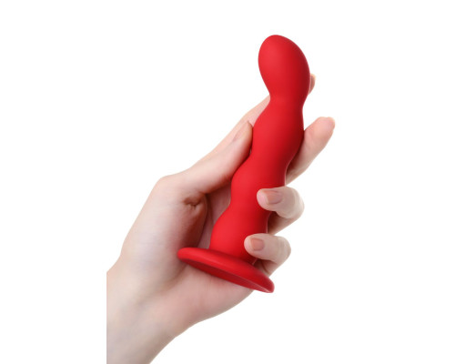 Красный силиконовый анальный фаллоимитатор Favorite - 13 см.