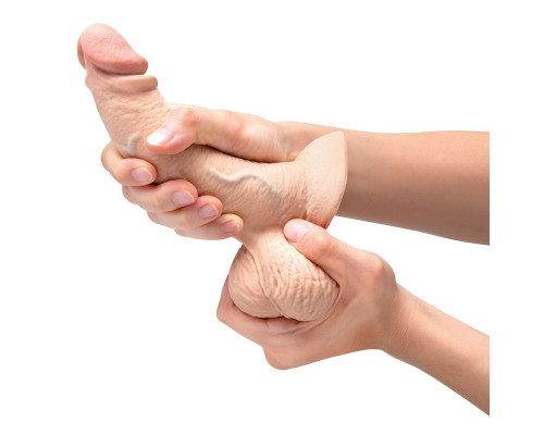 Телесный анальный фаллоимитатор Slipskin 6.5’’ Curved - 16,7 см.