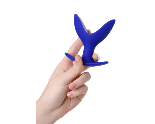 Синяя силиконовая расширяющая анальная втулка Bloom - 9 см.