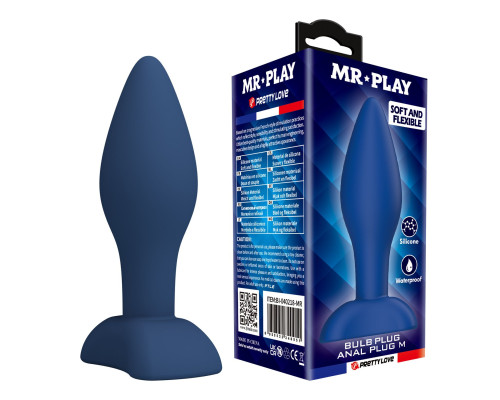 Синяя анальная пробка Bulb Plug - 10,5 см.