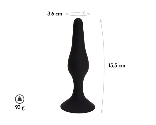 Черная анальная пробка Gravity - 15,5 см.
