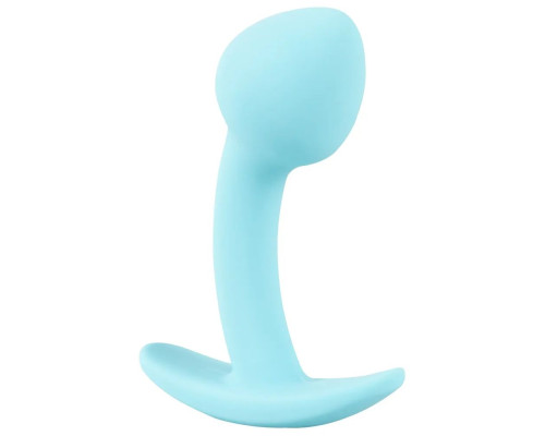 Голубая анальная втулка Mini Butt Plug - 7,1 см.