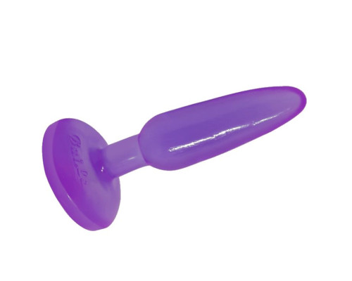 Фиолетовая анальная пробка с присоской - 15 см.