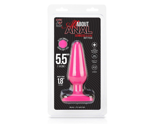 Розовый плаг из силикона - 14 см.