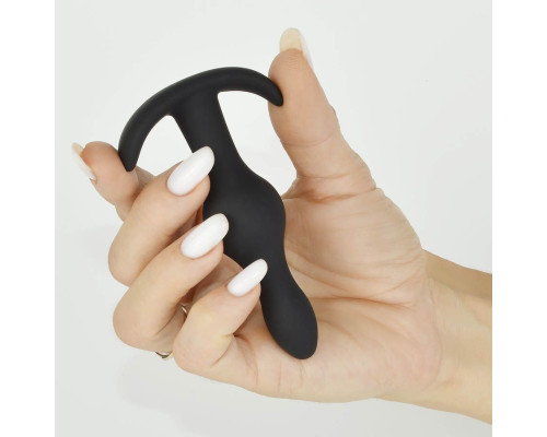 Черная фигурная анальная пробка - 10 см.