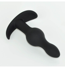 Черная фигурная анальная пробка - 10 см.