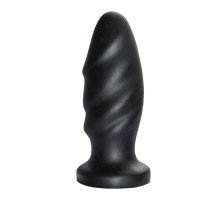 Чёрный спиралевидный анальный плаг - 12,9 см.