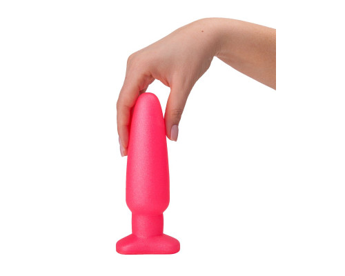 Гладкий розовый анальный плаг - 18,5 см.