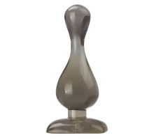 Дымчатый анальный плаг каплевидной формы - 10,5 см.