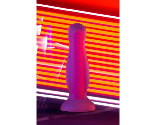 Розовая, светящаяся в темноте анальная втулка Cain Glow - 10 см.