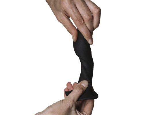 Черная анальная пробка двойной плотности Hitsens 5 - 12,9 см.