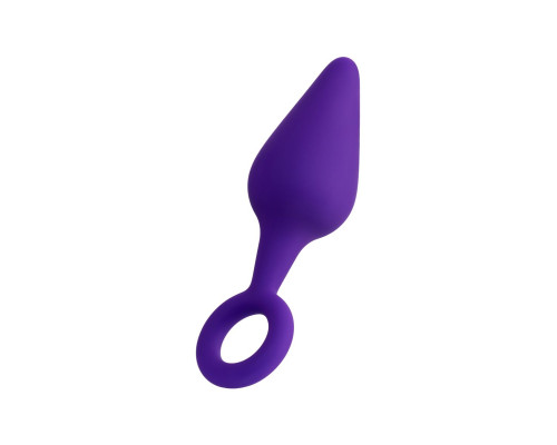 Фиолетовая анальная втулка Bung с петелькой - 11,5 см.